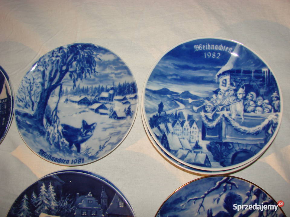 kobaltowy talerz świąteczny Pruszcz Gdański sprzedam
