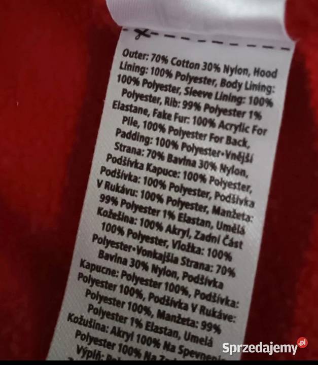 Kurtka z kapturem czerwona chłopięce zimowa Rozmiar 74