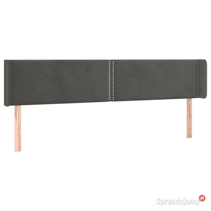 Zagłówek uszak ciemnoszary 203x16x7888 aksamit Warszawa