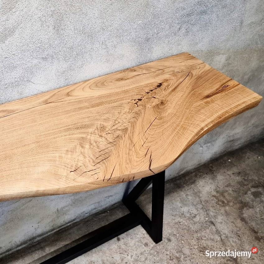 Konsola loft BLAT DĘBOWY z naturalną krawędzią Bartoszyce