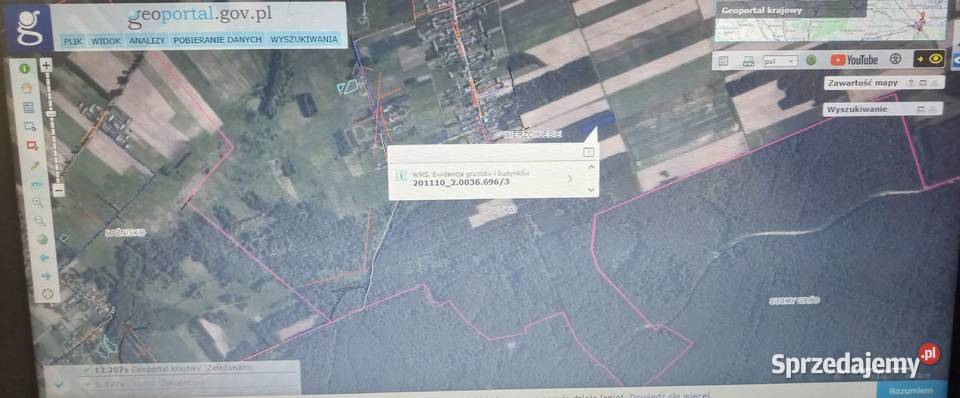 Bezpośrednio sprzedam w Puszczy działkę 3000m2 12zł/m2 Sprzedaż podlaskie Wierzchlesie