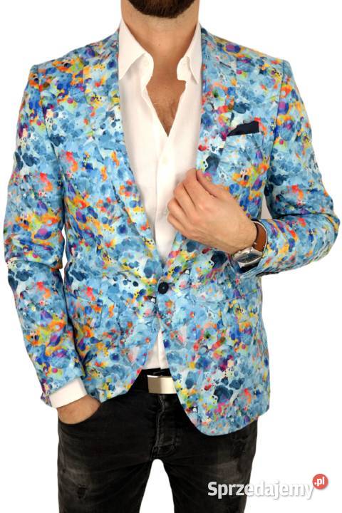 GIOVANNI PERA Marynarka Męska D622 Kolorowa Rozmiar 3XL Ostrów Wielkopolski