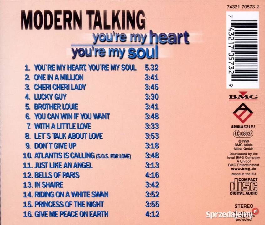 CD Album Zespołu MODERN TALKING Największe pop śląskie Gliwice