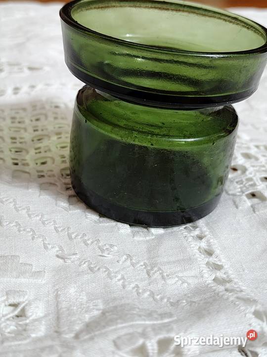 Świecznik szkło zielone PRL