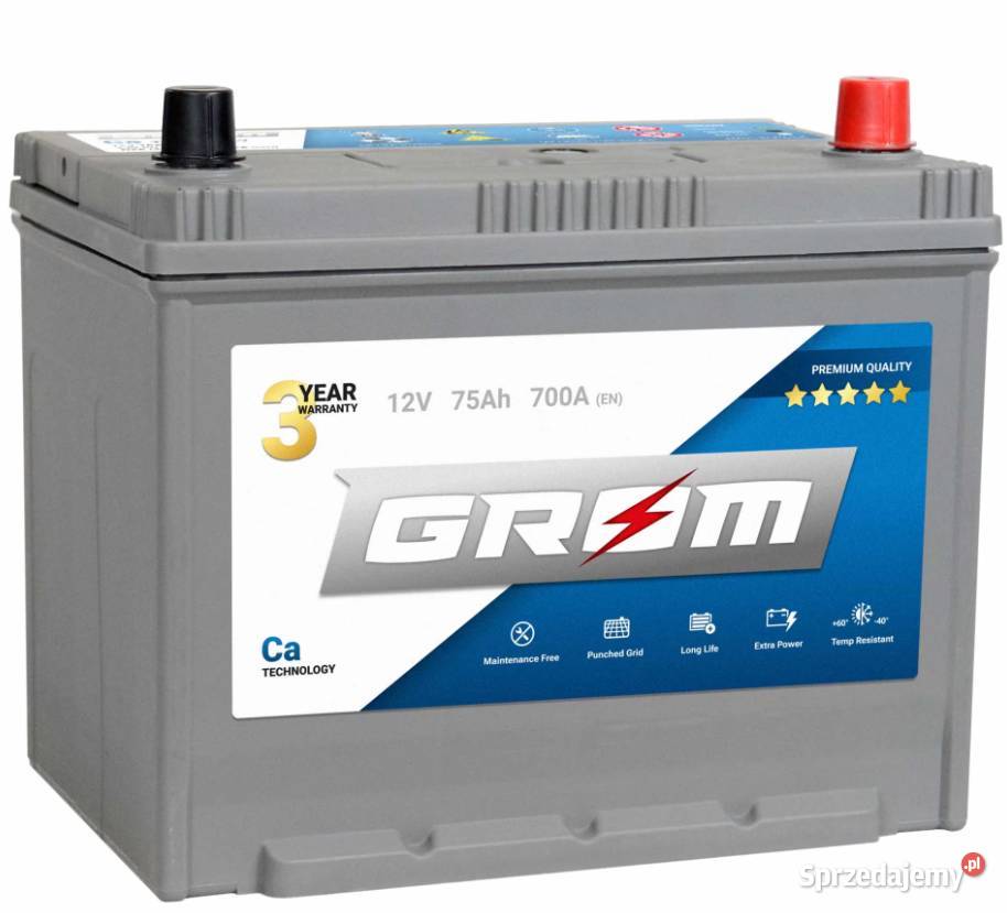 Akumulator GROM PREMIUM 75Ah 700A Japan Prawy Kalisz sprzedam