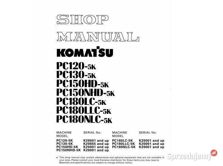 Komatsu PC180 5-k hd nhd lc llc nlc instrukcja naprawy