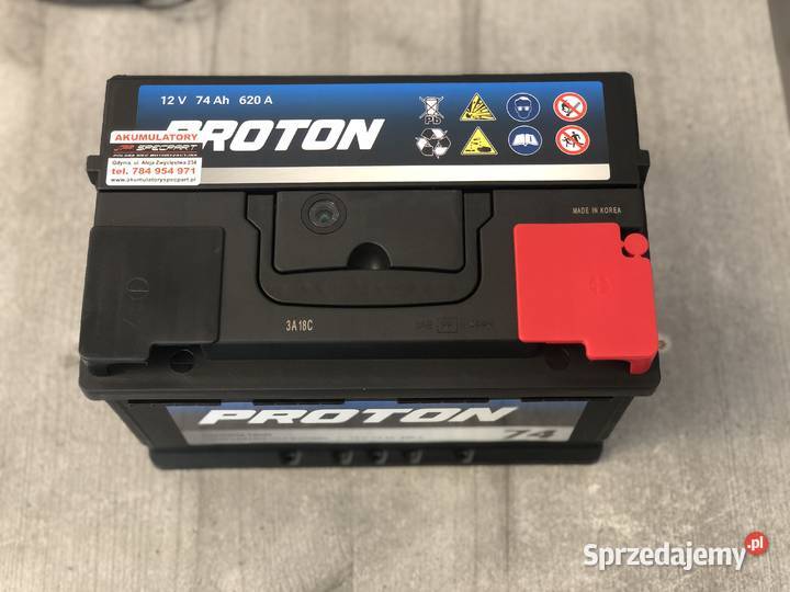 Akumulator PROTON 74Ah 620A EN PRAWY PLUS wysoki osobowe