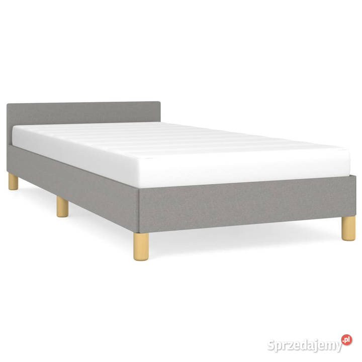 Rama łóżka bez materaca jasnoszare obita tkaniną 50cm sprzedam