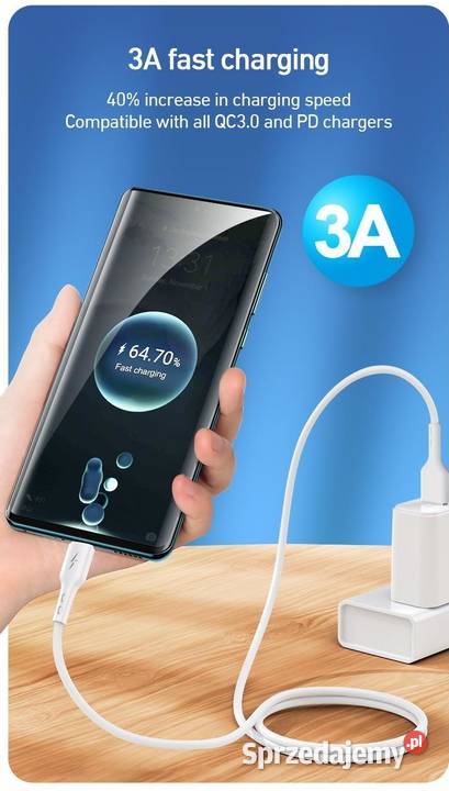 Kabel USB Lightning 8pin 8pin 3A 1m przewód do Siemianowice Śląskie