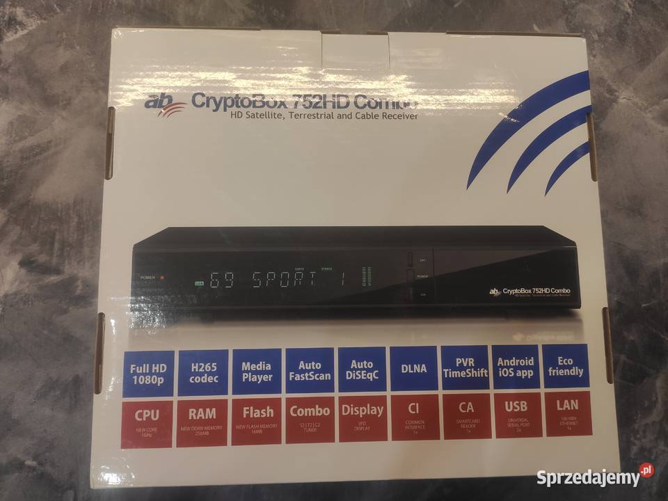 Odbiornik satelitarny dekoder AB CryptoBox 752HD