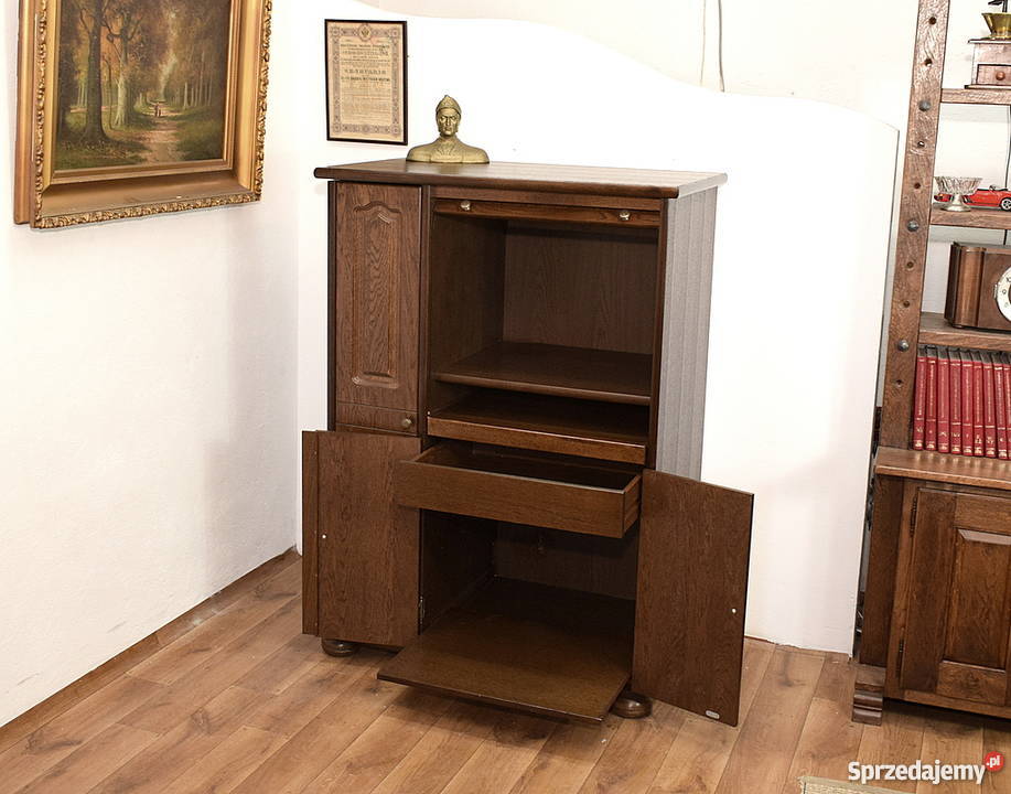 SEKRETARZYK SEKRETERA BIURKO SZAFKA KOMPUTER DĄB dolnośląskie Świdnica