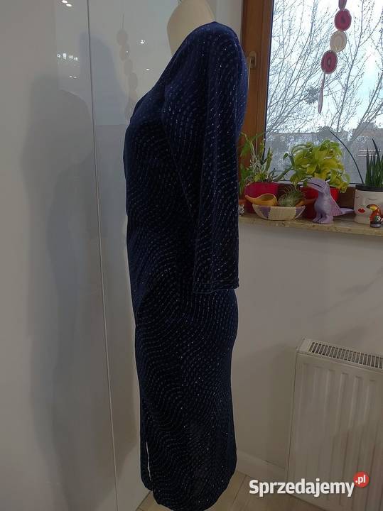 Sukienka Aksamitna Gorsetowy Dekolt Wieczorowa Rozmiar 40(L)