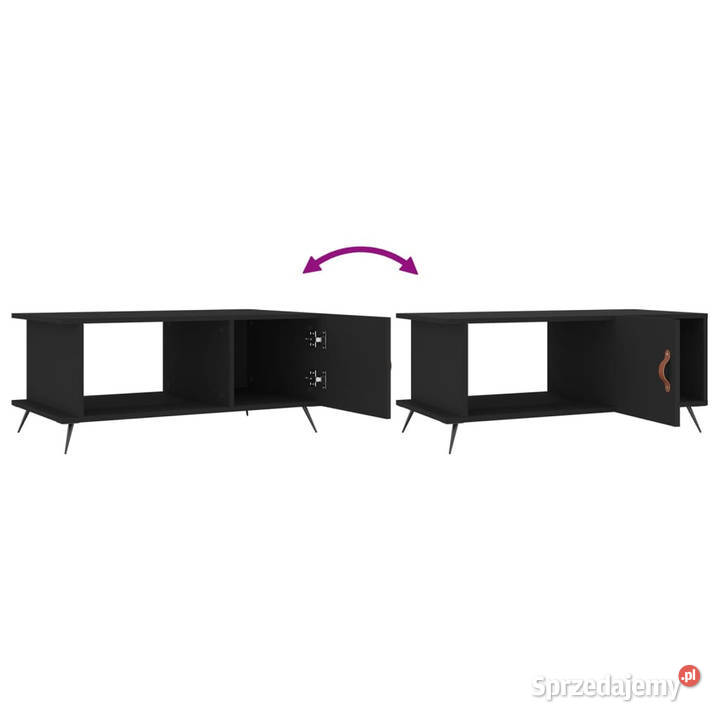 Stolik kawowy czarny 90x50x40 materiał
