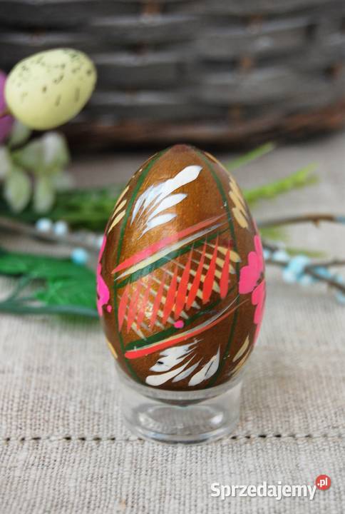 Stara pisanka drewniana malowana Ukraina 6 Lublin