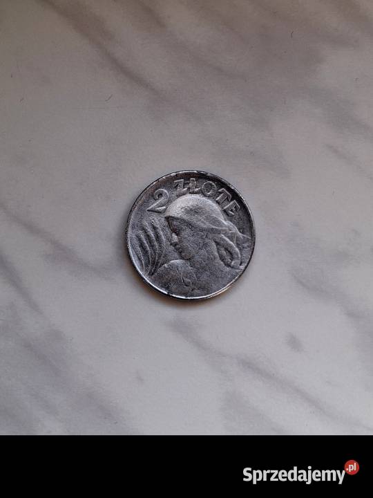 Moneta 2 1924 r kobieta i kłosy z orłem Wrotnów