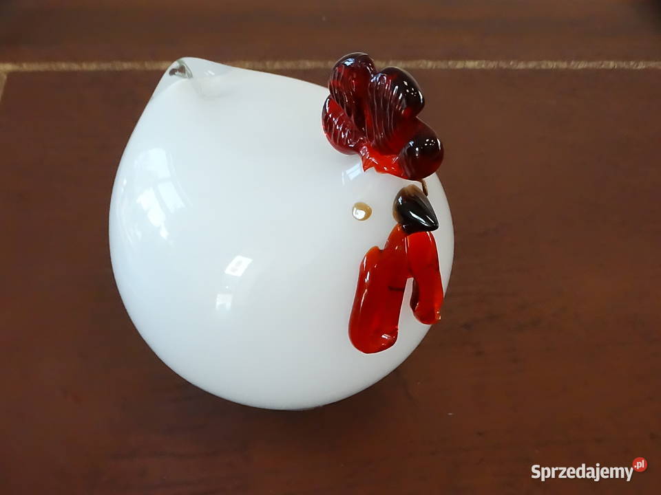 Szklana Figurka Kogut Białe Szkło Mleczne lubelskie sprzedam