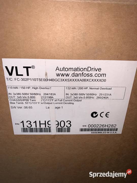 Danfoss VLT FC302 131H9903 110kW 212A FC Warszawa