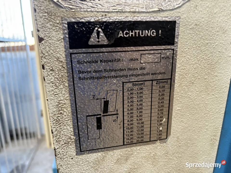 Gilotyna hydrauliczna do blachy Sucha Beskidzka sprzedam