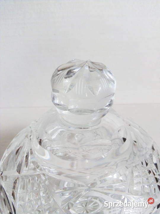 kryształowa bomboniera cukiernica vintage PRL Częstochowa
