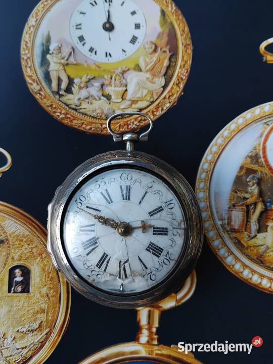 J Miller Srebrny zegarek kieszonkowy 1760 Wagowo