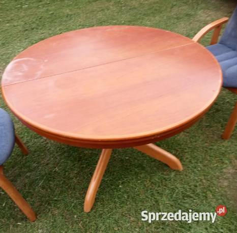 Stół owalno okragły z fotelikami wielkopolskie Chocz