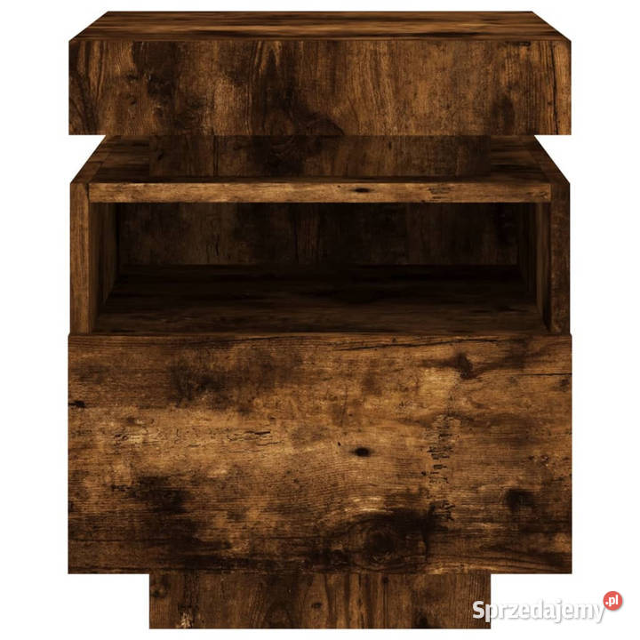 Szafki nocne z LED 2 przydymiony dąb 40x39x485 mazowieckie Warszawa