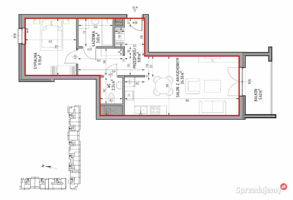 Mieszkanie 2pokojowe z balkonem 5135m2 Lublin