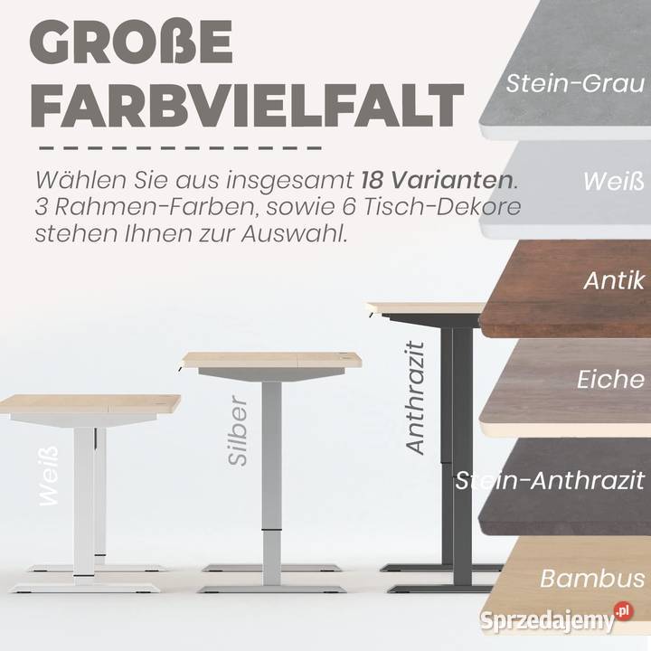 BIURKO Z REGULACJĄ WYSOKOŚCI PDOTYKOWYM VESKA DE 140cm Kalety