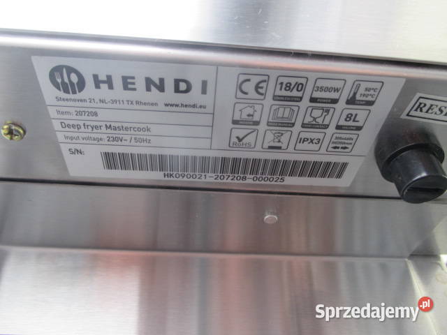 PROFESJONALNA Frytownica Elektryczna 8L HENDI Biznes i Przemysł