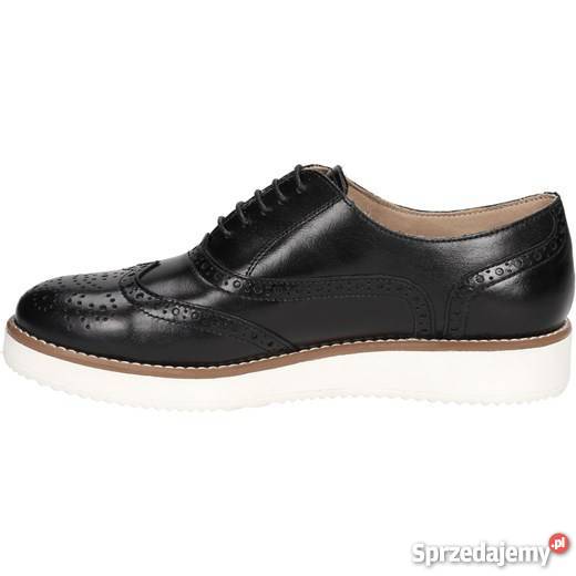 Damskie Półbuty Brogsy Oxfordy Kazar Biała