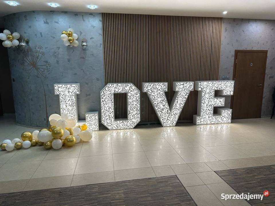 Na wynajem duży napis LOVE 120 klasyczny z dolnośląskie Wrocław wynajem sali