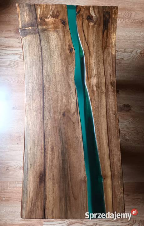 Stolik kawowy Ława Deska dębowa Zielona żywica Opole