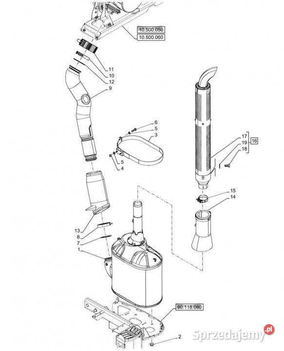 Holland T6070 Rura ukladu wydech 48039407 Jastrzębniki