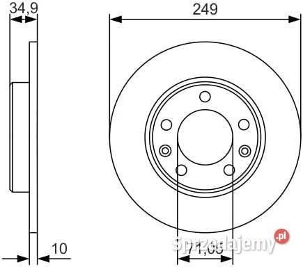 BOSCH Tarcza hamulcowa tył 0986479C23 BD2162 Szczerbice