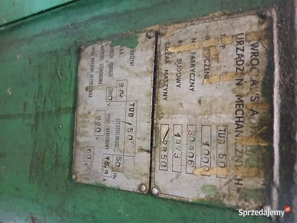 TOKARKA UNIWERSALNA TUD 50x1000 śląskie Katowice