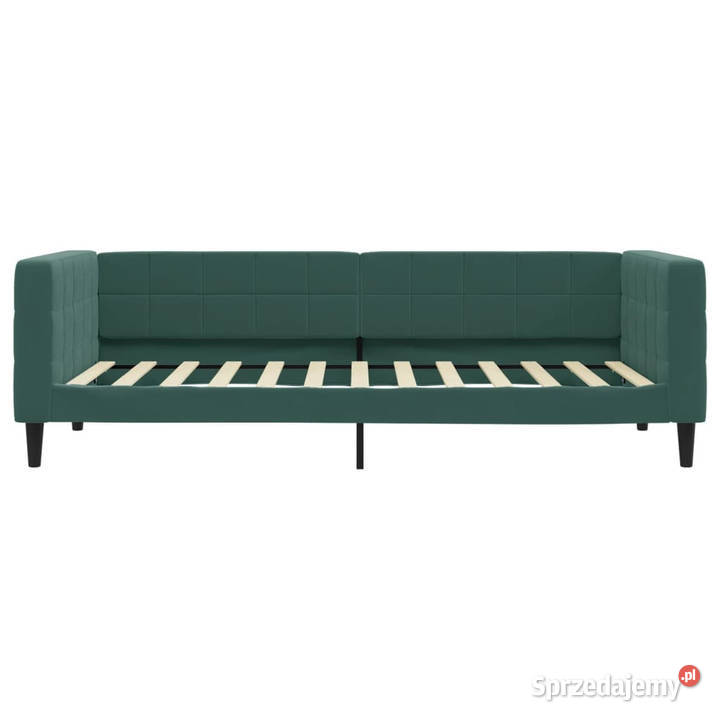 Sofa z materacem do spania ciemnozielona aksamit Warszawa