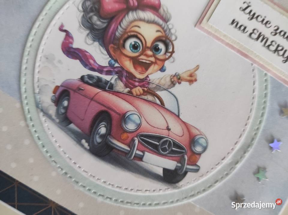 Kartka ręcznie robiona na emeryturę emerytura 3 łódzkie Łódź sprzedam