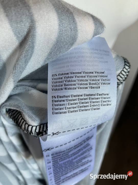 Nowa długa sukienka w paski Street one wiskoza biały Nisko