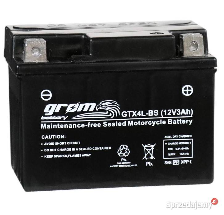 Akumulator motocyklowy GROM GTX4LBS YTX4LBS 12V sprzedam