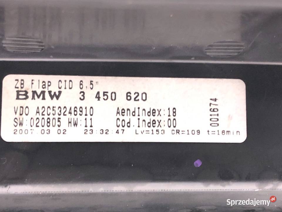 WYŚWIETLACZ BMW E83 3450620 0311 EKRAN MONITOR