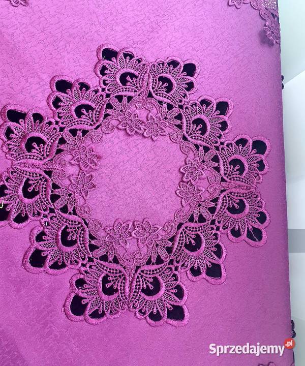 Purpurowy obrus z Gipiurą 85x85 odcienie fioletowego