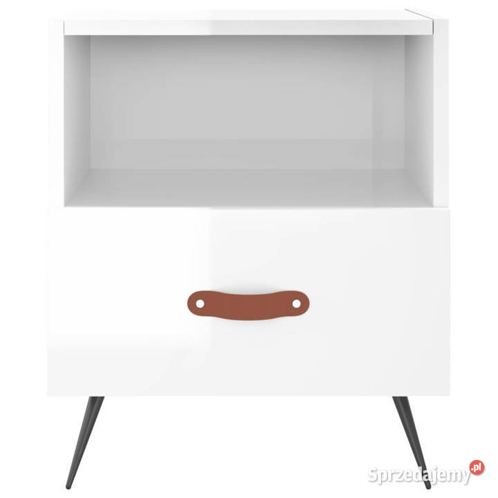 Szafki nocne 2 białe wysoki połysk 40x35x475 Warszawa