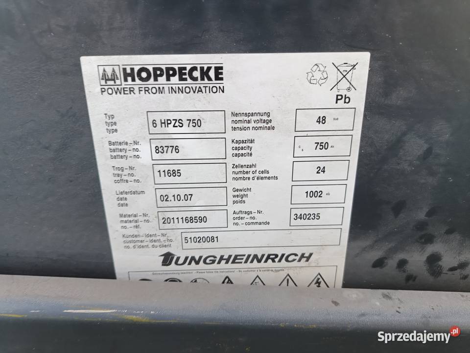 WÓZEK Akumulatorowy JUNGHEINRICH EFG320 małopolskie Kraków sprzedam