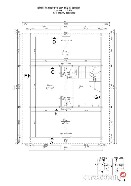 Domek drewniany Ela 5x7 35m z bala 44mm OBNIŻKA śląskie Parzymiechy