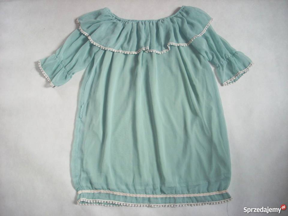 Tunika Hiszpanka miętowa j NOWA 38 40 M L Nowy Sącz