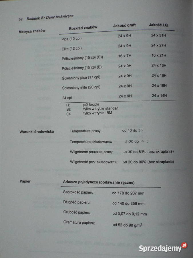 Drukarka wierszowa Star LC240 z dodatkami