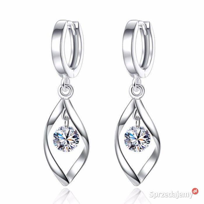 Srebrne kolczyki z cyrkoniami podlaskie