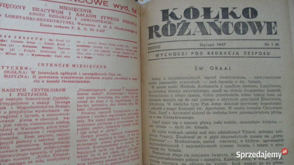MięsięcznikKółko Różańcowe 1947 różaniec kościół Czasopisma Łódź
