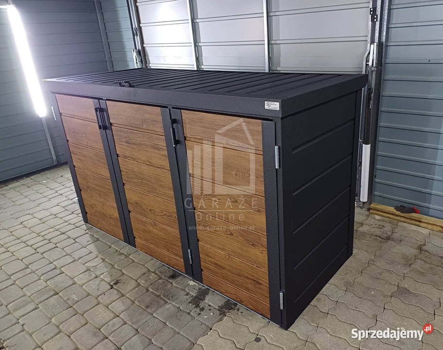 wiata śmietnikowa obudowa kubłów 275x80x120 Cieszyn