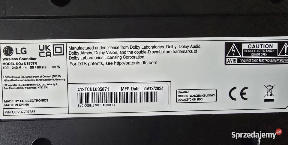 Soundbar LG S70TR 511 Stan idealny mało używany Pakosławice